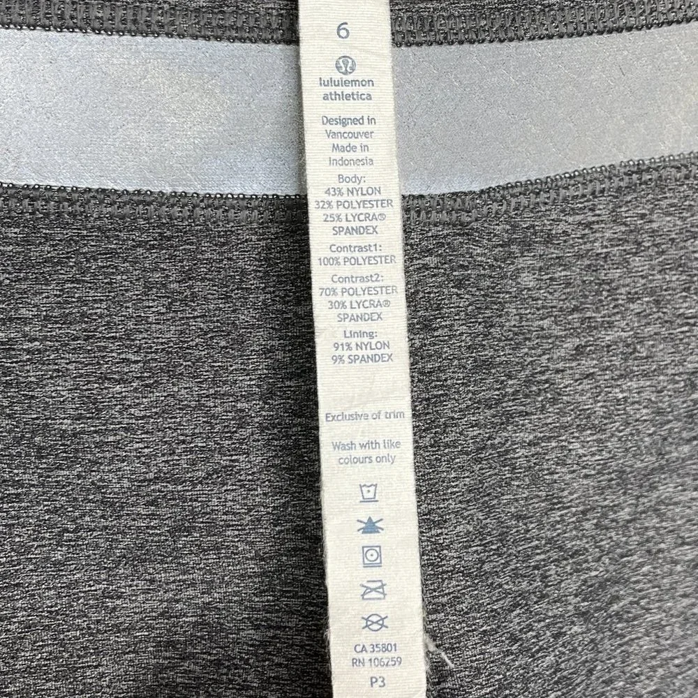 Lululemon Grey Silver Light Speed Tight Leggings Pants Size CAN 6 AUS 10 Active - Picture 11 of 12